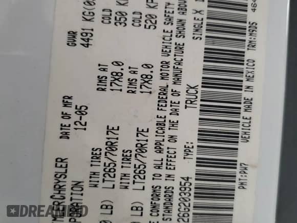 2006 Dodge 3500 SLT с VIN 3D7LL39C26G203954, выставлен на аукционе Copart как лот 44701905 с пробегом 299 641 миль миль и Списание • Salvage title. История ставок и продаж доступна на DreamBid. Изображение 14.