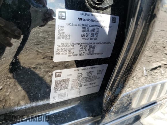 ✅ 2024 Chevrolet Silverado 1500 LTZ • VIN: 1GCUDGED6RZ242536 • Лот: 85079535. Опубликован ранее на Copart с пробегом 7 200 миль. Бесплатный доступ к архиву аукционных продаж из США и подробный отчёт об истории автомобиля на DreamBid. Изображение 12.