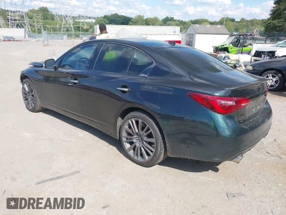 ✅ 2023 Infiniti Q50 Red Sport 400 • VIN: JN1FV7DR3PM590228 • Lot: 43105833. Listed on IAAI with 9,228 mi. Free auction sales archive from the USA and detailed vehicle history report at DreamBid. Image 3.
