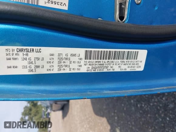 ✅ 2009 Dodge Journey SE • VIN: 3D4GG47B79T537587 • Lot: 43300598. Listed on IAAI with Not provided. Free auction sales archive from the USA and detailed vehicle history report at DreamBid. Image 9.