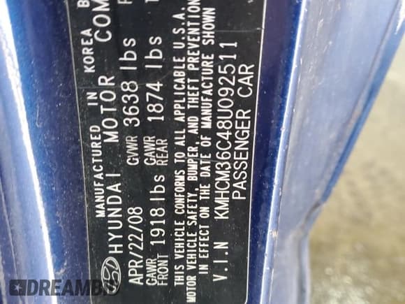 ✅ 2008 Hyundai Accent GS • VIN: KMHCM36C48U092511 • Лот: 88713425. Опубликован ранее на Copart с пробегом 146 886 миль. Бесплатный доступ к архиву аукционных продаж из США и подробный отчёт об истории автомобиля на DreamBid. Изображение 12.