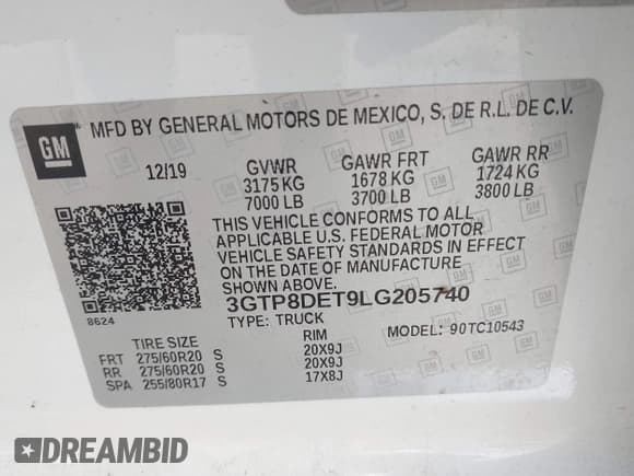 ✅ 2020 GMC Sierra 1500 SLT • VIN: 3GTP8DET9LG205740 • Лот: 40927051. Опубликован ранее на IAAI с пробегом 110 327 миль. Бесплатный доступ к архиву аукционных продаж из США и подробный отчёт об истории автомобиля на DreamBid. Изображение 9.