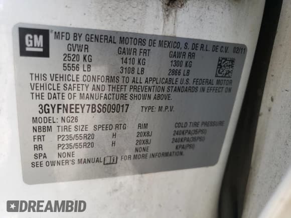 ✅ 2011 Cadillac SRX Performance Collection • VIN: 3GYFNEEY7BS609017 • Lot: 60313085. Wystawiony na Copart z przebiegiem 149 861 mil. Bezpłatny archiwum sprzedaży aukcyjnych z USA i szczegółowy raport historii pojazdu na DreamBid. Zdjęcie 12.