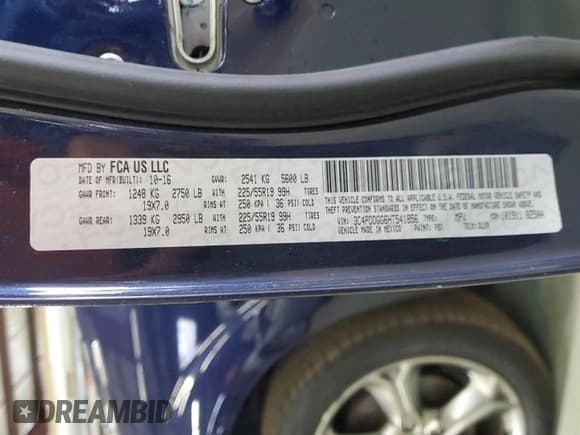 ✅ 2017 Dodge Journey Crossroad Plus • VIN: 3C4PDDGG6HT541856 • Лот: 90456395. Опубликован ранее на Copart с пробегом 93 325 миль. Бесплатный доступ к архиву аукционных продаж из США и подробный отчёт об истории автомобиля на DreamBid. Изображение 13.