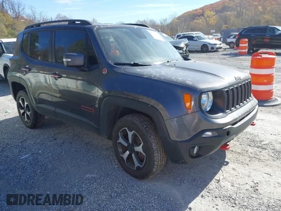 ✅ 2019 Jeep Renegade Trailhawk • VIN: ZACNJBC16KPK43700 • Lot: 43579724. Listed on IAAI with 55,372 mi. Free auction sales archive from the USA and detailed vehicle history report at DreamBid. Image 1.