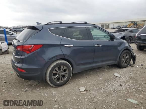 2015 Hyundai Santa Fe with VIN 5XYZU3LB2FG239529, listed as a Copart auction lot 43754655 with 105,442 mi miles and Salvage title. Bid and sale history available at DreamBid. Image 3.