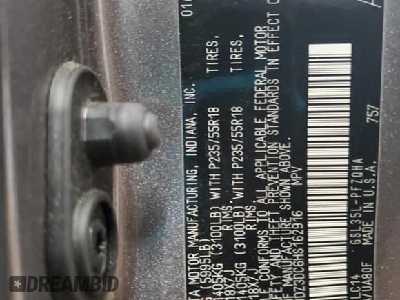 ✅ 2017 Toyota Sienna XLE • VIN: 5TDDZ3DC6HS162916 • Lot: 71945565. Listed on Copart with 65,776 mi. Free auction sales archive from the USA and detailed vehicle history report at DreamBid. Image 14.