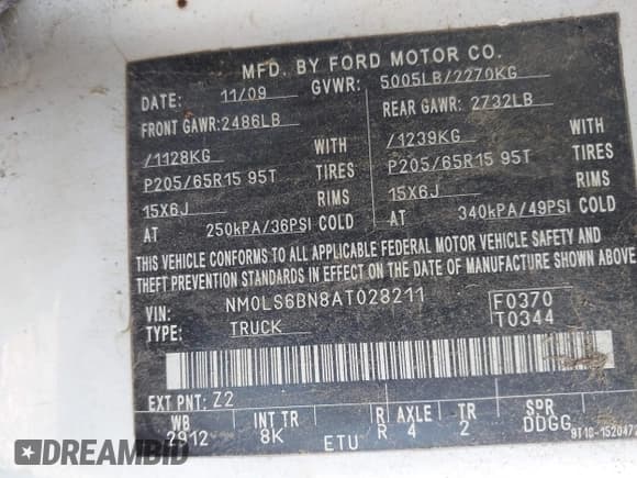 ✅ 2010 Ford Transit Connect XLT • VIN: NM0LS6BN8AT028211 • Lot: 42371660. Wystawiony na IAAI z przebiegiem 171 935 mil. Bezpłatny archiwum sprzedaży aukcyjnych z USA i szczegółowy raport historii pojazdu na DreamBid. Zdjęcie 9.