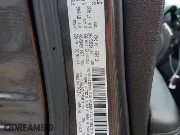 ✅ 2020 Dodge Durango GT Plus • VIN: 1C4RDJDG3LC249114 • Lot: 92201755. Listed on Copart with 75,778 mi. Free auction sales archive from the USA and detailed vehicle history report at DreamBid. Image 14.