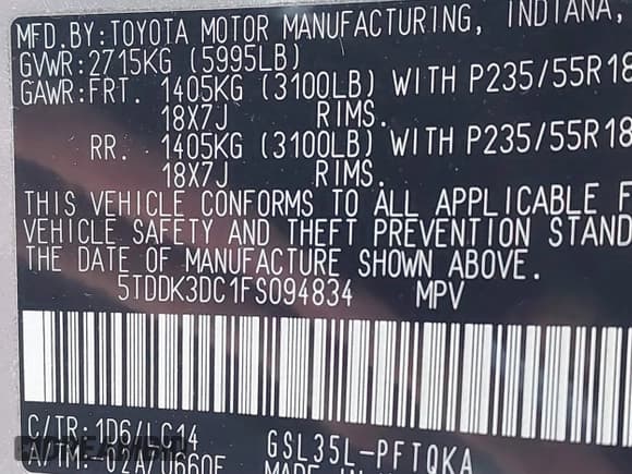 ✅ 2015 Toyota Sienna Limited • VIN: 5TDDK3DC1FS094834 • Lot: 41344394. Listed on IAAI with 137,146 mi. Free auction sales archive from the USA and detailed vehicle history report at DreamBid. Image 9.