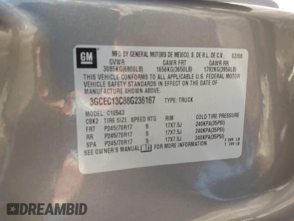 ✅ 2008 Chevrolet Silverado 1500 LS • VIN: 3GCEC13C88G236167 • Lot: 43619904. Listed on IAAI with 171,405 mi. Free auction sales archive from the USA and detailed vehicle history report at DreamBid. Image 9.