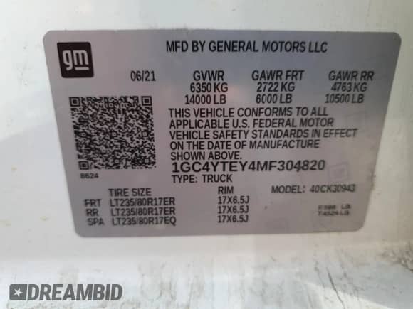 2021 Chevrolet Silverado 3500HD LT z VIN 1GC4YTEY4MF304820, wystawiony jako Copart lot #80626455 z przebiegiem 228 802 mil mil oraz Czysty tytuł • Clean title. Historia ofert i sprzedaży dostępna na DreamBid. Obrazek 12.