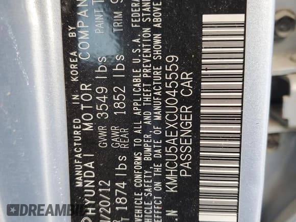 ✅ 2012 Hyundai Accent SE • VIN: KMHCU5AEXCU045559 • Лот: 77634664. Опубликован ранее на Copart с пробегом Не указан. Бесплатный доступ к архиву аукционных продаж из США и подробный отчёт об истории автомобиля на DreamBid. Изображение 12.