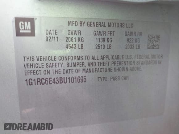 ✅ 2011 Chevrolet Volt • VIN: 1G1RC6E43BU101695 • Lot: 43518895. Wystawiony na IAAI z przebiegiem 88 736 mil. Bezpłatny archiwum sprzedaży aukcyjnych z USA i szczegółowy raport historii pojazdu na DreamBid. Zdjęcie 9.