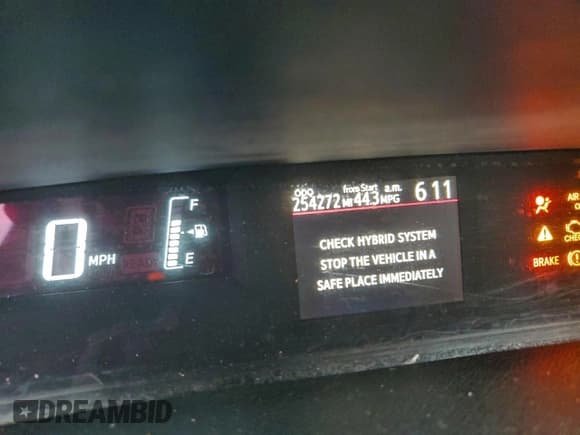 ✅ 2015 Toyota Prius One • VIN: JTDKDTB38F1581756 • Lot: 94635065. Listed on Copart with 254,272 mi. Free auction sales archive from the USA and detailed vehicle history report at DreamBid. Image 9.