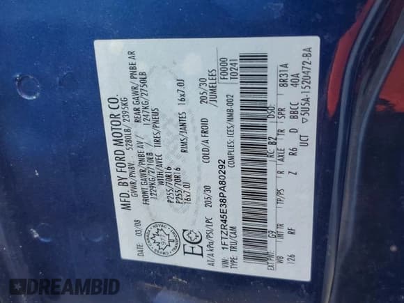 ✅ 2008 Ford Ranger XLT • VIN: 1FTZR45E38PA80292 • Lot: 69335445. Listed on Copart with 136,850 mi. Free auction sales archive from the USA and detailed vehicle history report at DreamBid. Image 12.