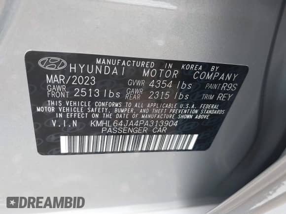 2023 Hyundai Sonata SEL z VIN KMHL64JA4PA313904, wystawiony jako IAAI lot #43266884 z przebiegiem 7 403 mil mil oraz . Historia ofert i sprzedaży dostępna na DreamBid. Obrazek 9.