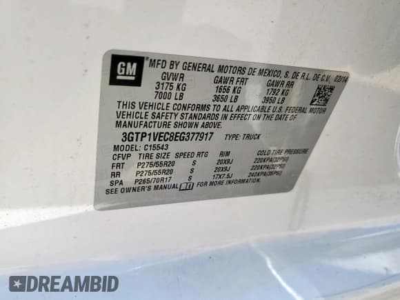 ✅ 2014 GMC Sierra 1500 SLT • VIN: 3GTP1VEC8EG377917 • Лот: 81018625. Опубликован ранее на Copart с пробегом 185 547 миль. Бесплатный доступ к архиву аукционных продаж из США и подробный отчёт об истории автомобиля на DreamBid. Изображение 12.