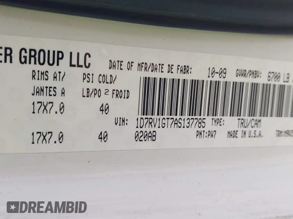 ✅ 2010 Dodge 1500 SLT • VIN: 1D7RV1GT7AS137785 • Lot: 41519997. Wystawiony na IAAI z przebiegiem 204 854 mil. Bezpłatny archiwum sprzedaży aukcyjnych z USA i szczegółowy raport historii pojazdu na DreamBid. Zdjęcie 9.