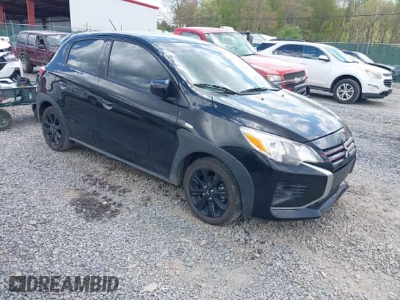 ✅ 2024 Mitsubishi Mirage Black Edition • VIN: ML32AWHJ0RH004427 • Lot: 42169539. Listed on IAAI with 21,533 mi. Free auction sales archive from the USA and detailed vehicle history report at DreamBid. Image 1.