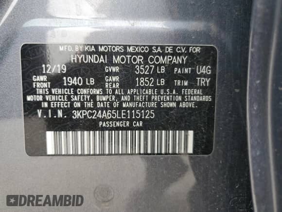 2020 Hyundai Accent SE z VIN 3KPC24A65LE115125, wystawiony jako Copart lot #42915904 z przebiegiem 52 946 mil mil oraz . Historia ofert i sprzedaży dostępna na DreamBid. Obrazek 12.