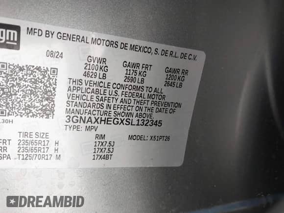 2025 Chevrolet Equinox FWD LT с VIN 3GNAXHEGXSL132345, выставлен на аукционе IAAI как лот 41822151 с пробегом 13 743 миль миль и . История ставок и продаж доступна на DreamBid. Изображение 9.