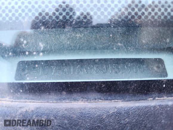 ✅ 2008 Dodge 1500 ST • VIN: 1D7HA16K98J189970 • Lot: 89648395. Listed on Copart with 152,386 mi. Free auction sales archive from the USA and detailed vehicle history report at DreamBid. Image 12.