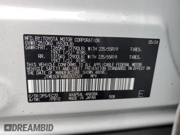 ✅ 2024 Toyota RAV4 XSE • VIN: JTMEB3FV4RD207369 • Лот: 92428015. Опубликован ранее на Copart с пробегом 18 002 миль. Бесплатный доступ к архиву аукционных продаж из США и подробный отчёт об истории автомобиля на DreamBid. Изображение 13.