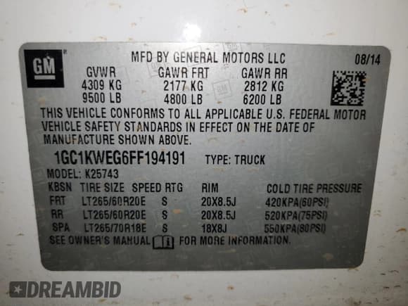 ✅ 2015 Chevrolet Silverado 2500HD LTZ • VIN: 1GC1KWEG6FF194191 • Lot: 84938734. Wystawiony na Copart z przebiegiem 191 236 mil. Bezpłatny archiwum sprzedaży aukcyjnych z USA i szczegółowy raport historii pojazdu na DreamBid. Zdjęcie 13.