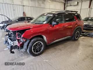 2023 Nissan Pathfinder Rock Creek with VIN 5N1DR3BD3PC269560, listed as a Copart auction lot 85385425 with 48,815 mi miles and Salvage title. Bid and sale history available at DreamBid. Image 1.