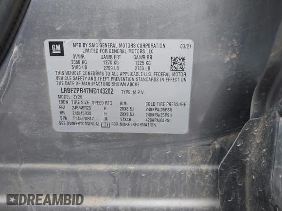 ✅ 2021 Buick Envision Essence • VIN: LRBFZPR47MD143202 • Lot: 42230042. Wystawiony na IAAI z przebiegiem 87 450 mil. Bezpłatny archiwum sprzedaży aukcyjnych z USA i szczegółowy raport historii pojazdu na DreamBid. Zdjęcie 9.