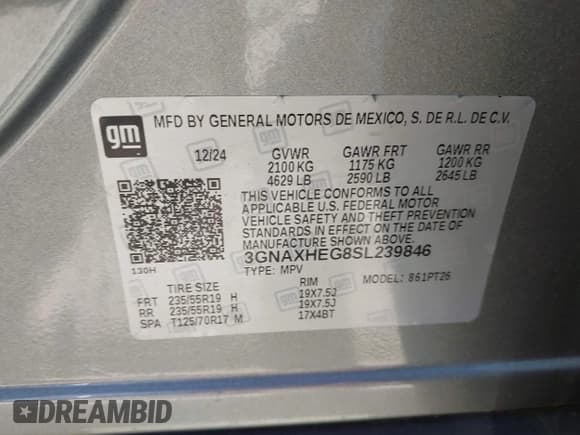 ✅ 2025 Chevrolet Equinox FWD LT • VIN: 3GNAXHEG8SL239846 • Lot: 42784459. Wystawiony na IAAI z przebiegiem 6 804 mil. Bezpłatny archiwum sprzedaży aukcyjnych z USA i szczegółowy raport historii pojazdu na DreamBid. Zdjęcie 9.