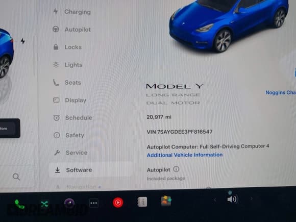 ✅ 2023 Tesla Model Y Long Range • VIN: 7SAYGDEE3PF816547 • Lot: 42383050. Listed on IAAI with 20,917 mi. Free auction sales archive from the USA and detailed vehicle history report at DreamBid. Image 15.