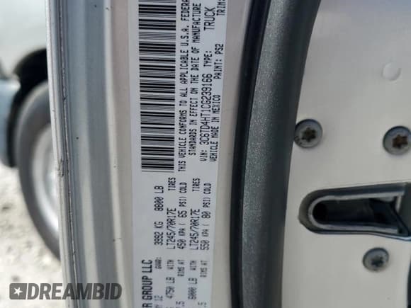 ✅ 2012 Ram 2500 ST • VIN: 3C6TD4HT1CG239166 • Lot: 87286555. Listed on Copart with 117,859 mi. Free auction sales archive from the USA and detailed vehicle history report at DreamBid. Image 12.