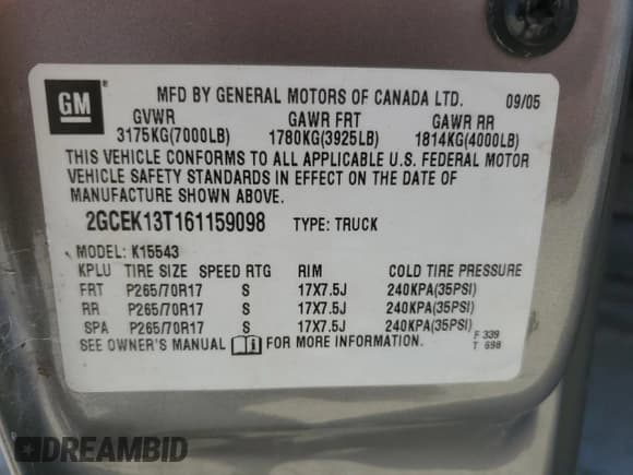 ✅ 2006 Chevrolet Silverado 1500 LT1 • VIN: 2GCEK13T161159098 • Лот: 68967944. Опубликован ранее на Copart с пробегом 169 058 миль. Бесплатный доступ к архиву аукционных продаж из США и подробный отчёт об истории автомобиля на DreamBid. Изображение 14.