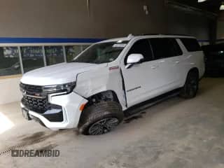 2024 Chevrolet Suburban Z71 z VIN 1GNSKDKD8RR410085, wystawiony jako Copart lot #50578245 z przebiegiem 4 119 mil mil oraz Szkoda całkowita • Salvage title. Historia ofert i sprzedaży dostępna na DreamBid. Obrazek 1.