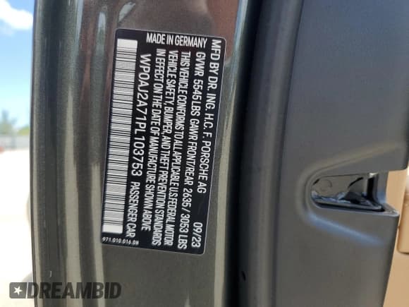 ✅ 2023 Porsche Panamera • VIN: WP0AJ2A71PL103753 • Lot: 63258394. Listed on Copart with 2,681 mi. Free auction sales archive from the USA and detailed vehicle history report at DreamBid. Image 15.