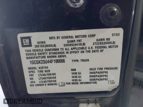2004 Chevrolet Silverado 2500 LT с VIN 1GCGK23U44F106666, выставлен на аукционе IAAI как лот 41990598 с пробегом 229 266 миль миль и . История ставок и продаж доступна на DreamBid. Изображение 9.