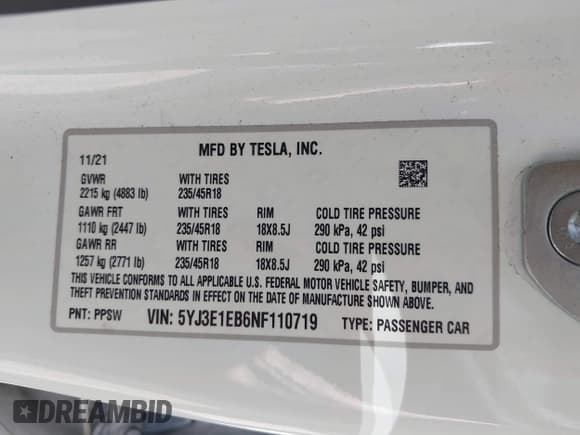 ✅ 2022 Tesla Model 3 Long Range • VIN: 5YJ3E1EB6NF110719 • Lot: 42172421. Wystawiony na IAAI z przebiegiem 44 772 mil. Bezpłatny archiwum sprzedaży aukcyjnych z USA i szczegółowy raport historii pojazdu na DreamBid. Zdjęcie 9.