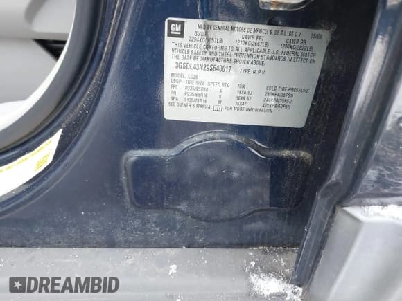 ✅ 2009 Saturn VUE XE • VIN: 3GSDL43N29S640017 • Lot: 41351036. Listed on IAAI with 120,136 mi. Free auction sales archive from the USA and detailed vehicle history report at DreamBid. Image 9.