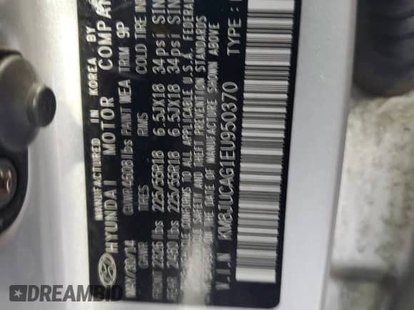 2014 Hyundai Tucson SE z VIN KM8JUCAG1EU950370, wystawiony jako Copart lot #69868005 z przebiegiem 106 258 mil mil oraz Szkoda całkowita • Salvage title. Historia ofert i sprzedaży dostępna na DreamBid. Obrazek 12.