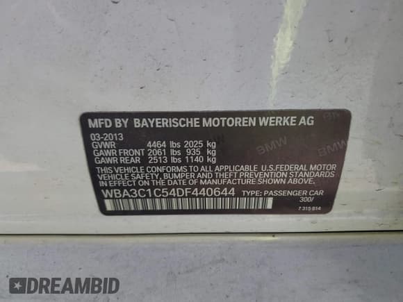 ✅ 2013 BMW 3 Series 328i • VIN: WBA3C1C54DF440644 • Лот: 42692334. Опубликован ранее на IAAI с пробегом 126 408 миль. Бесплатный доступ к архиву аукционных продаж из США и подробный отчёт об истории автомобиля на DreamBid. Изображение 9.