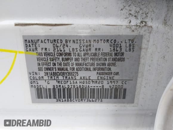 ✅ 2024 Nissan Sentra SV • VIN: 3N1AB8CV0RY366275 • Lot: 42039305. Listed on IAAI with 27,972 mi. Free auction sales archive from the USA and detailed vehicle history report at DreamBid. Image 9.