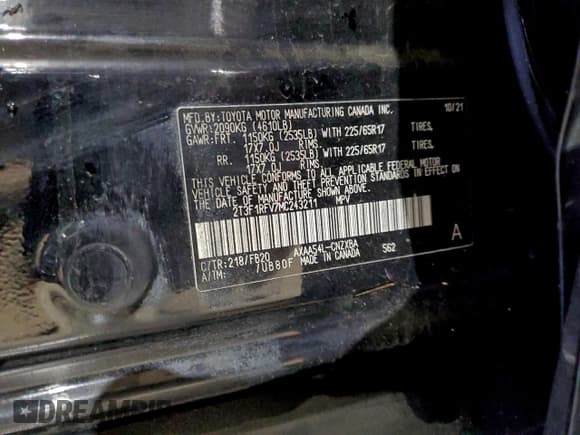 ✅ 2021 Toyota RAV4 LE • VIN: 2T3F1RFV7MC243211 • Лот: 95838965. Опубликован ранее на Copart с пробегом 77 242 миль. Бесплатный доступ к архиву аукционных продаж из США и подробный отчёт об истории автомобиля на DreamBid. Изображение 14.