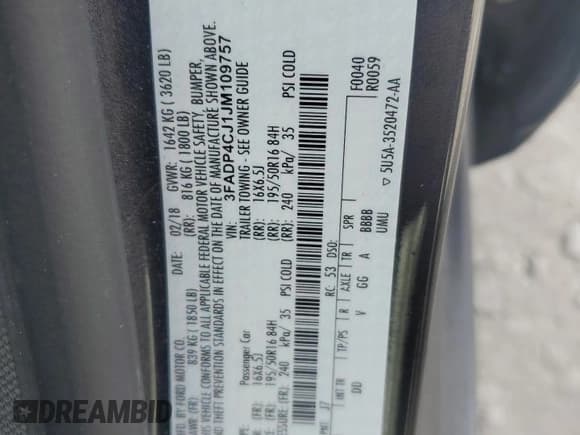 ✅ 2018 Ford Fiesta Titanium • VIN: 3FADP4CJ1JM109757 • Lot: 70323385. Listed on Copart with 40,404 mi. Free auction sales archive from the USA and detailed vehicle history report at DreamBid. Image 12.