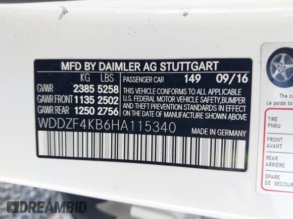 ✅ 2017 Mercedes-Benz E 300 Luxury • VIN: WDDZF4KB6HA115340 • Lot: 43318306. Listed on IAAI with 113,695 mi. Free auction sales archive from the USA and detailed vehicle history report at DreamBid. Image 9.