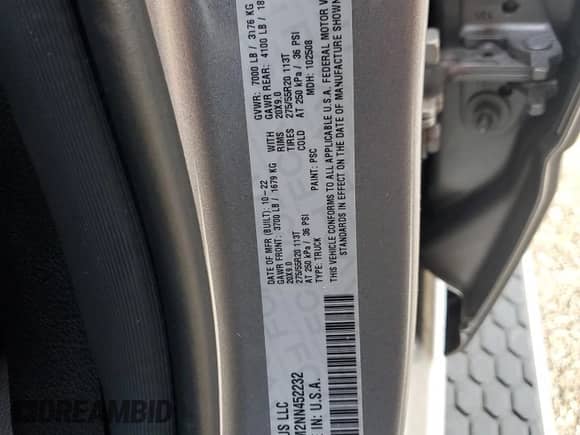 2022 Ram 1500 Lone Star с VIN 1C6RREFM2NN452232, выставлен на аукционе Copart как лот 85490654 с пробегом 3 685 миль миль и Списание • Salvage title. История ставок и продаж доступна на DreamBid. Изображение 12.