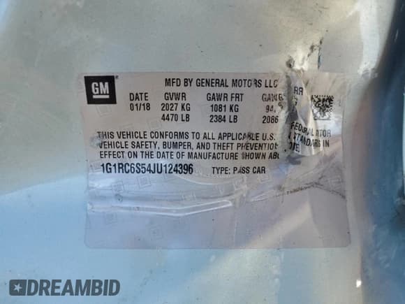✅ 2018 Chevrolet Volt LT • VIN: 1G1RC6S54JU124396 • Lot: 79208734. Wystawiony na Copart z przebiegiem 59 175 mil. Bezpłatny archiwum sprzedaży aukcyjnych z USA i szczegółowy raport historii pojazdu na DreamBid. Zdjęcie 15.