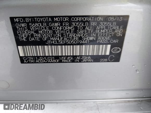 ✅ 2013 Lexus LS 460 • VIN: JTHCL5EF5D5019441 • Lot: 41267136. Wystawiony na IAAI z przebiegiem 185 549 mil. Bezpłatny archiwum sprzedaży aukcyjnych z USA i szczegółowy raport historii pojazdu na DreamBid. Zdjęcie 9.