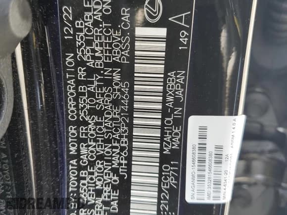 ✅ 2023 Lexus UX 250h Premium • VIN: JTHP6JBH3P2144645 • Lot: 56183585. Wystawiony na Copart z przebiegiem 23 416 mil. Bezpłatny archiwum sprzedaży aukcyjnych z USA i szczegółowy raport historii pojazdu na DreamBid. Zdjęcie 13.